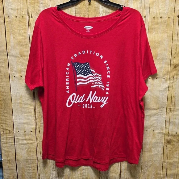 Old Navy | Graphic Tee | Red Wite Blue | Size XXL - Picture 3 of 6